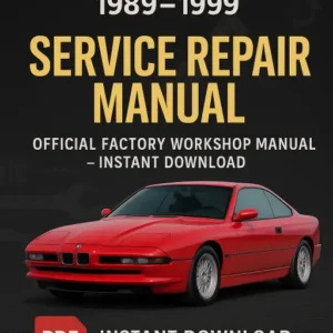 BMW 8 Series E31 Workshop Manual Cover with Technical Diagrams (1989-1999)